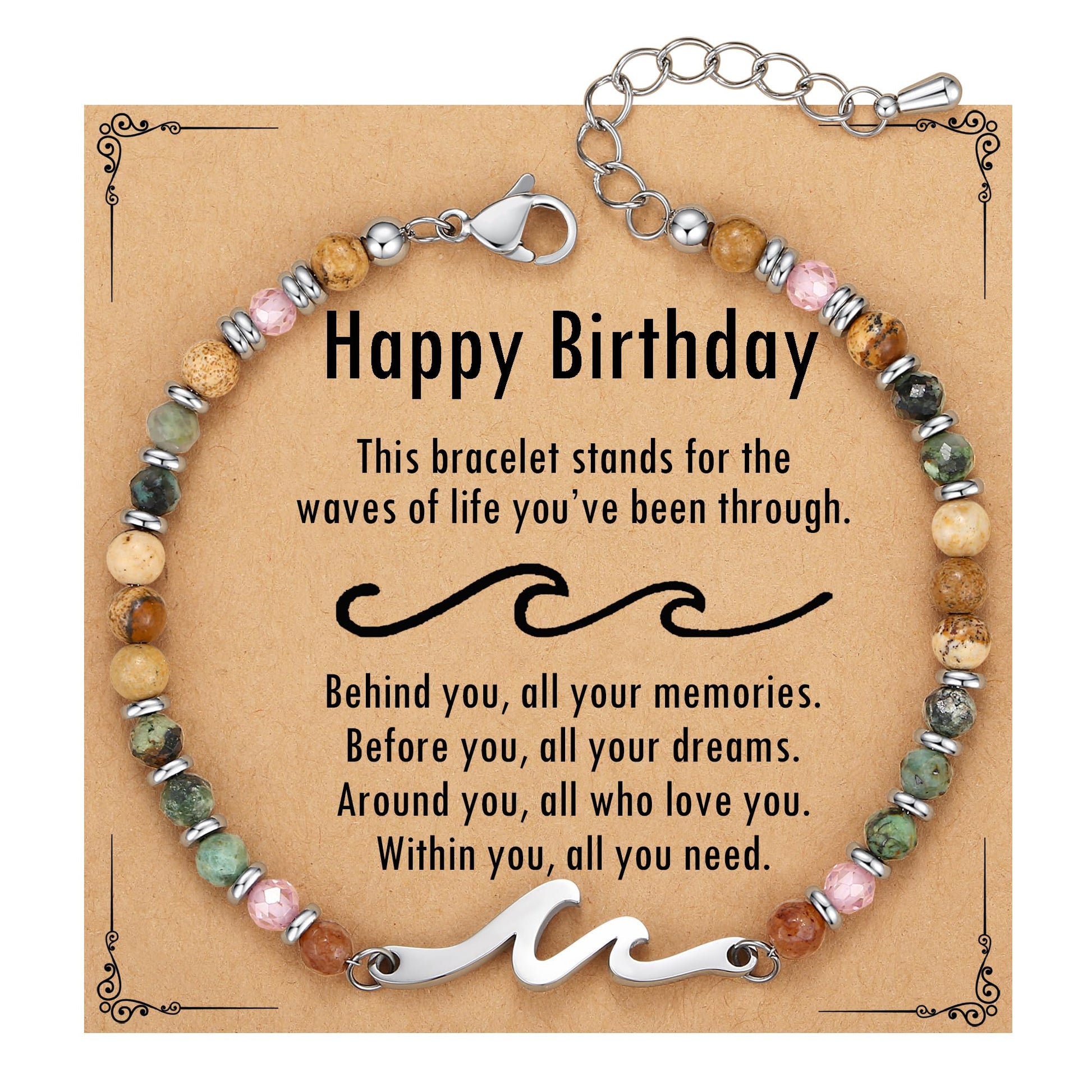 TONY & SANDY Friend Gifts for Women, Unique Birthday Gifts for Women, Sister Gift from Sister, Wave Bracelet, Christmas Graduation Mothers Day Gift for Her, Bestie Friendship Bracelets