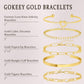 Gokeey Gold Bracelets Set for Women Non Tarnish, Waterproof 14K Gold Plated Sterling Silver Chunky Cuff Bracelet Stackable Gold Bangles Bracelet for Women Trendy Fashion Accessories Tie Knot Cuban Rope Paperclip Beaded Bracelet Stack Jewelry Mothers Day G