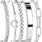 Gokeey Gold Bracelets Set for Women Non Tarnish, Waterproof 14K Gold Plated Sterling Silver Chunky Cuff Bracelet Stackable Gold Bangles Bracelet for Women Trendy Fashion Accessories Tie Knot Cuban Rope Paperclip Beaded Bracelet Stack Jewelry Mothers Day G