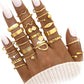 FAXHION 24-60 Pcs Gold Stackable Rings for Women, Knuckle Rings Chunky Gold Ring Set Dainty Stacking Cute Rings, Multiple Sizes Cute Jewelry Set Gift