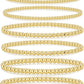 adoyi Gold Bracelets for Women Waterproof, 14K Gold Plated Beaded Strand Bead Ball Bracelets stack Adjustable Jewelry Set for Gifts