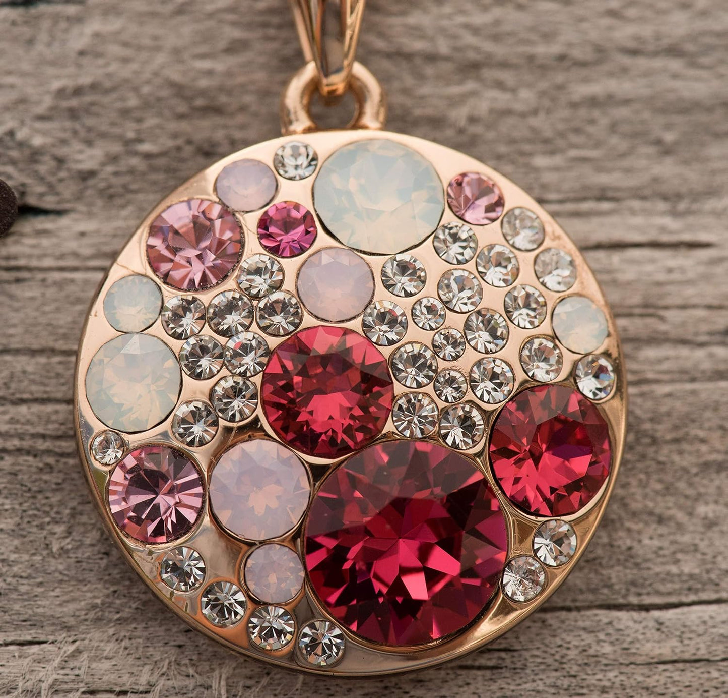 Leafael Ocean Bubble Women's Crystal Jewelry Set Costume Fashion Pendant Necklace Earring, Silver Tone or 18K Rose Gold Plated, 18" + 2", Birthday Gifts for Women