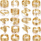 KISS WIFE Golden Silvery Black Kunckle Rings Set for Women, Dainty Simple Trendy Cute Stackable Finger Rings Pack, Perfect for Stacking Layering on Thumb and Knuckle, Mixed Size, Jewelry Gift